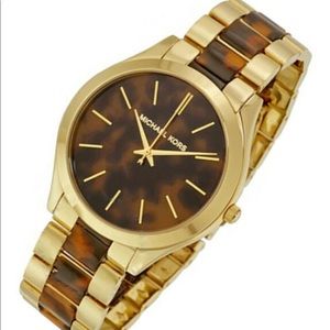 Michael Kors Slim Runway Tortoise Watch